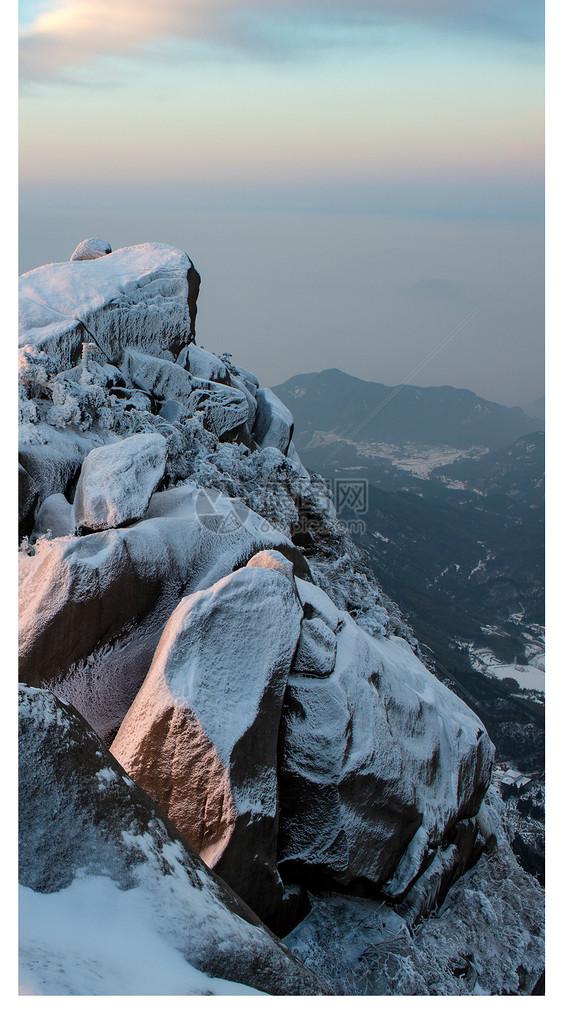 天柱山雪景手机壁纸图片