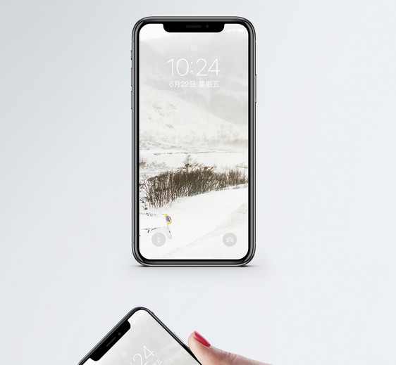 长白山冬天雪景手机壁纸图片