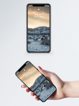 冬季村庄手机壁纸图片
