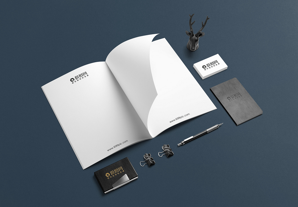 黑色酒店vi色剂黑色背景vi设计展示模板