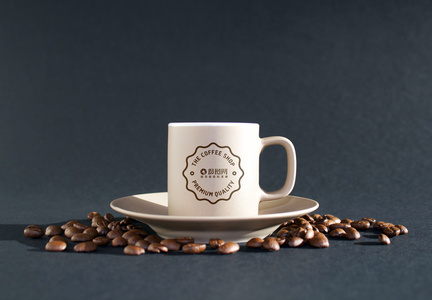 咖啡杯logo贴图样机图片