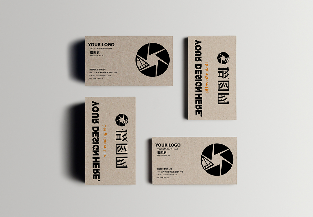 时尚简约商务名片vi样机图片