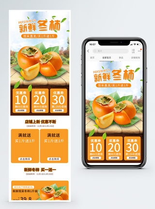 新鲜冬柿促销淘宝手机端模板图片