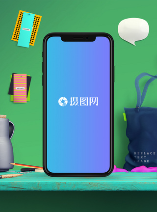 iPhoneX手机样机场景图片