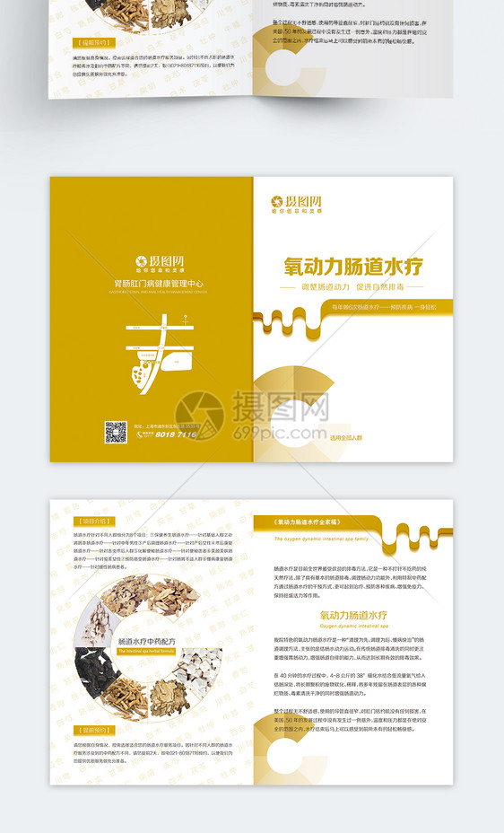 氧动力大肠水疗宣传二折页图片