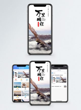雄鹰展翅鹏程万里手机海报配图模板
