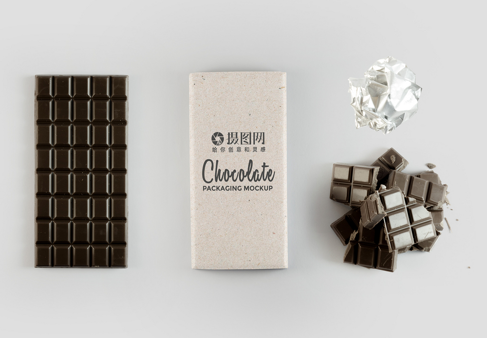 香奈儿包装纸巧克力包装展示样机模板