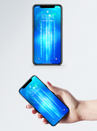蓝色科技背景手机壁纸图片