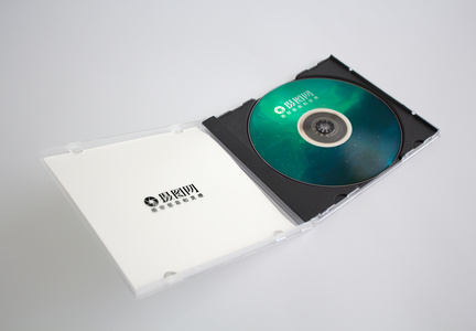 打开的CD盒包装样机图片