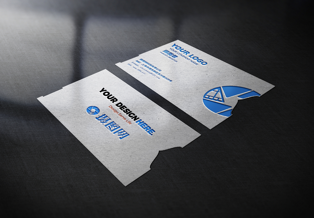 不规则的正方形不规则简约商务名片vi样机模板