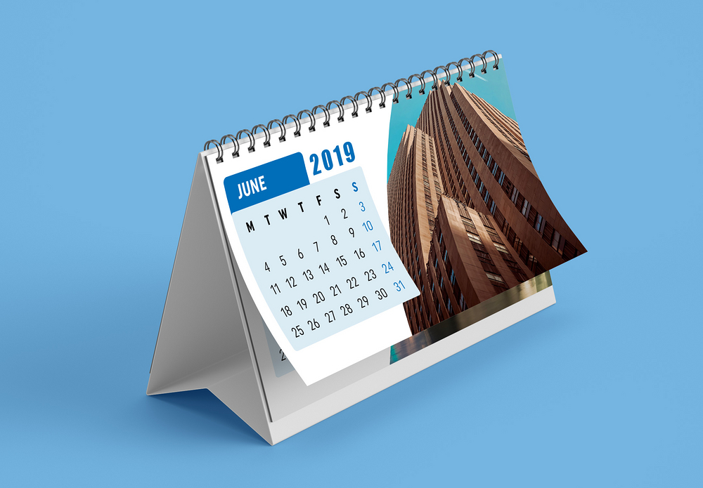 ae翻日历素材展开的台历样机模板