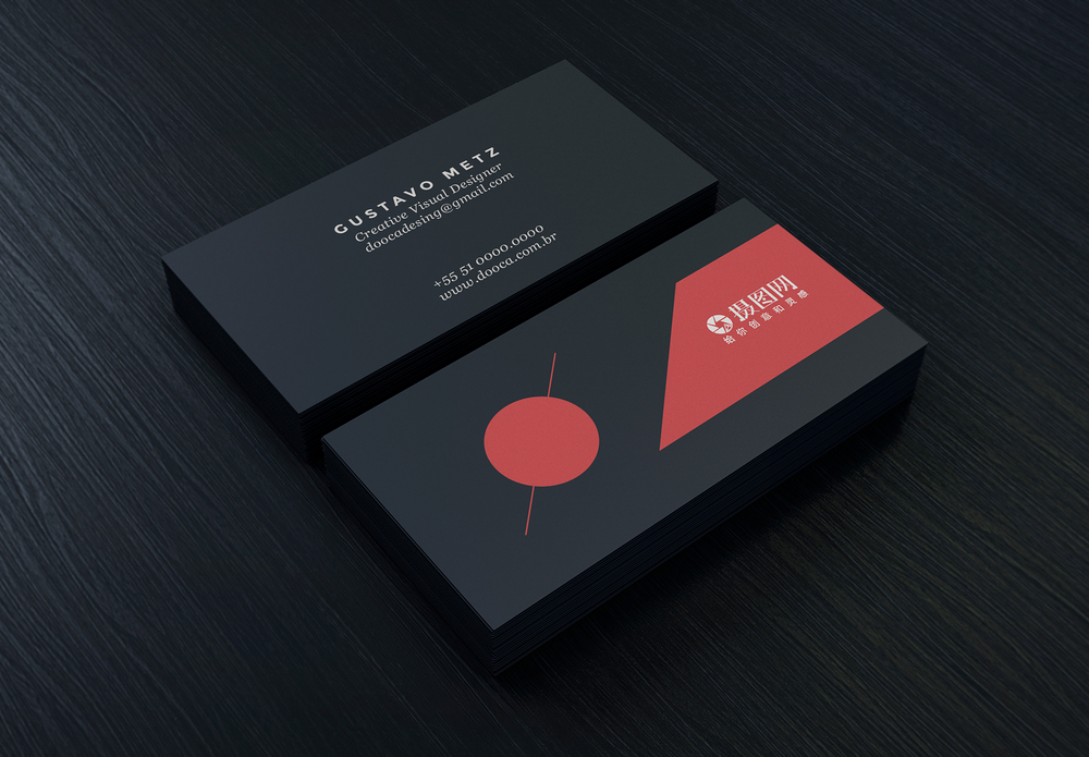 三款经典钻石名片经典黑色名片样机模板