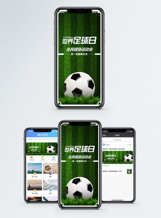 绿茵场世界足球日手机海报配图模板