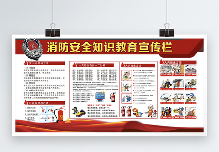 消防安全教育知识宣传展板图片