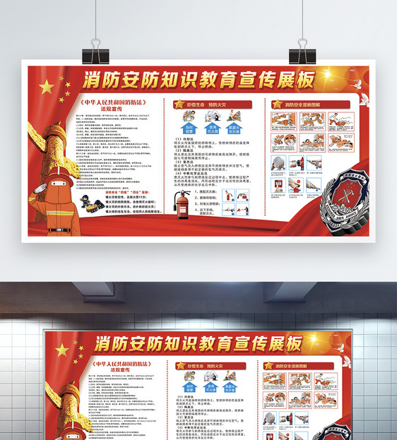 消防安全知识宣传展板图片