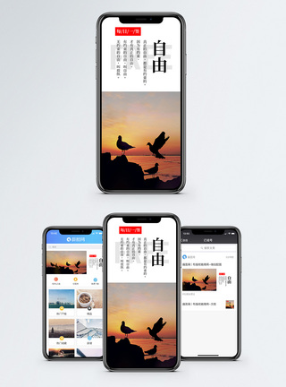 自由手机海报配图图片