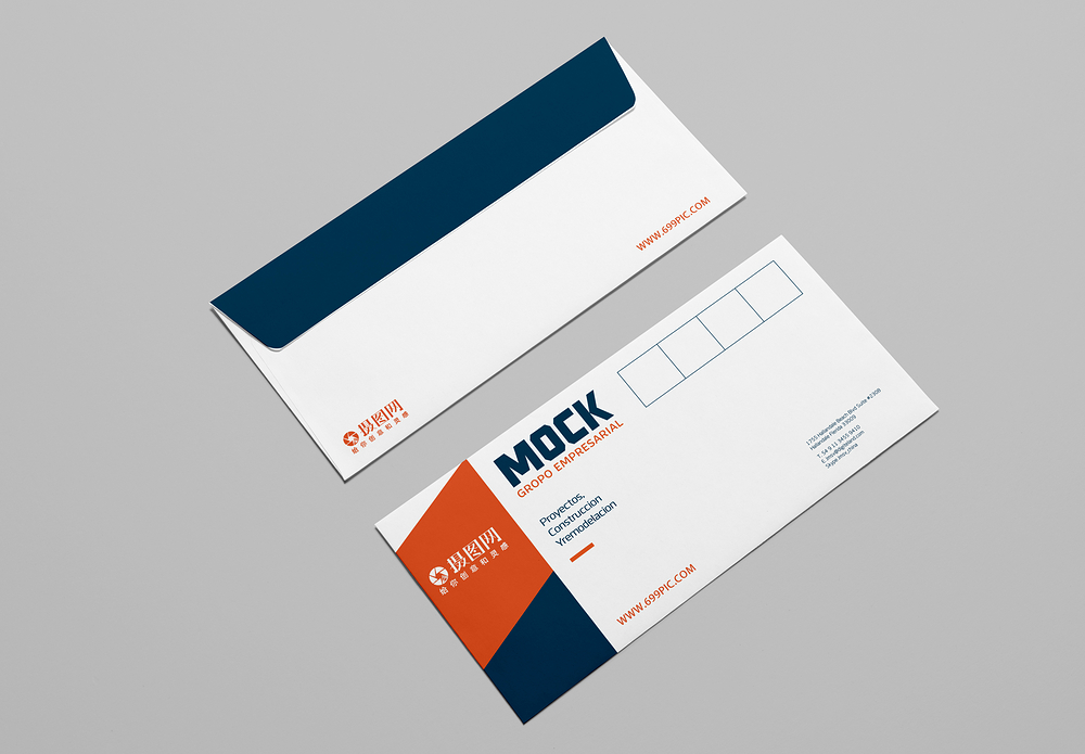 世纪万达标志vi企业信封样机模板