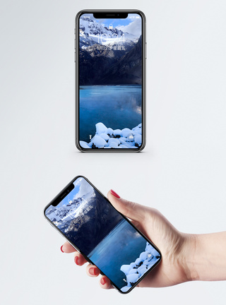 冬季雪山湖泊手机壁纸图片
