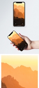 黄山日落风景手机壁纸图片