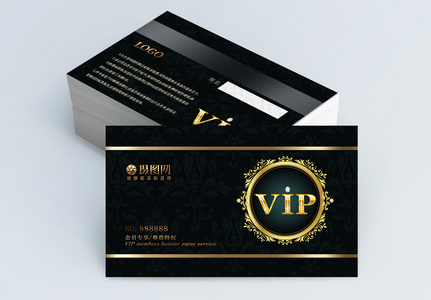 黑色VIP钻石会员卡模板高清图片