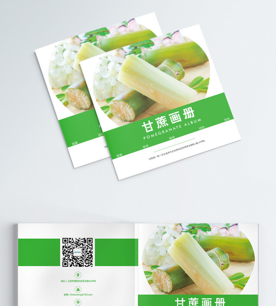 新鲜绿色甘蔗水果画册封面图片