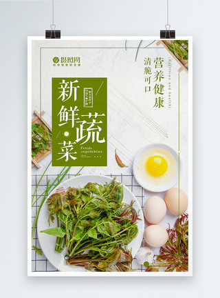 新鲜美味蔬菜香椿海报简约高清图片素材