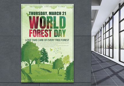 World Forest Day 海报高清图片