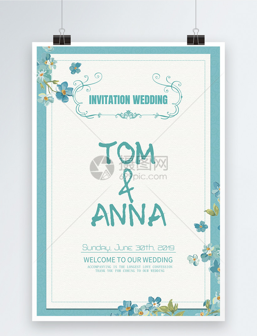 婚礼邀请英文海报模板素材 正版图片 摄图网