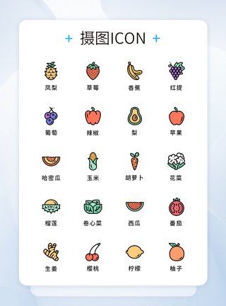 系统图标UI设计水果蔬菜icon图标模板