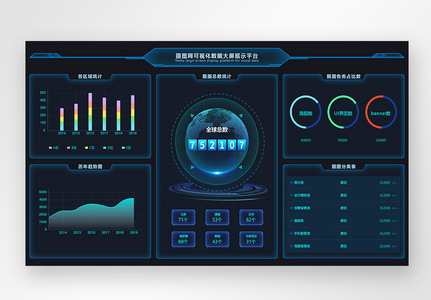 UI设计大数据可视化平台web界面高清图片