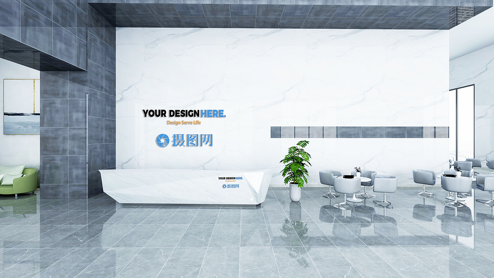 logo图片办公室前台样机logo模板
