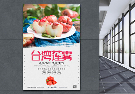 简洁台湾莲雾水果海报图片