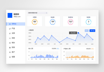 UI设计web可视化数据表格页面图片