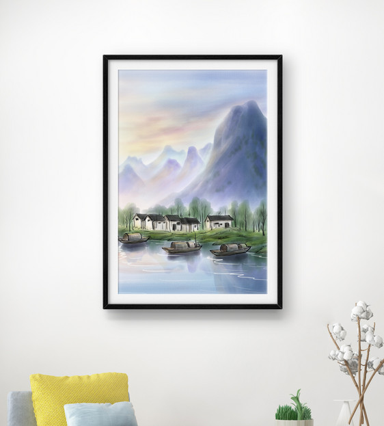 桂林山水客厅装饰画图片