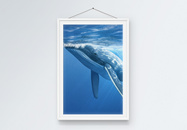 鲸鱼客厅装饰画图片