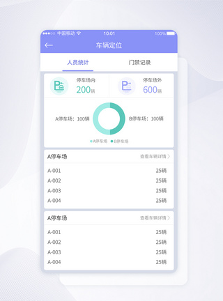 停车车UI设计停车场车辆定位APP界面设计模板