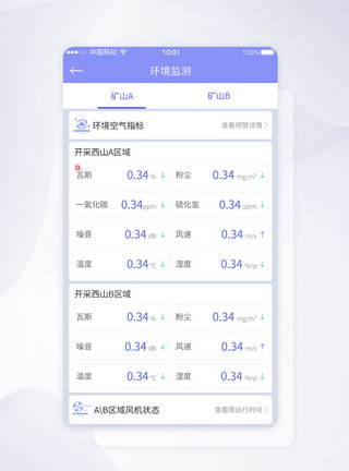 UI设计环境监测指标APP界面设计图片