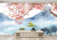 富贵牡丹客厅背景墙图片