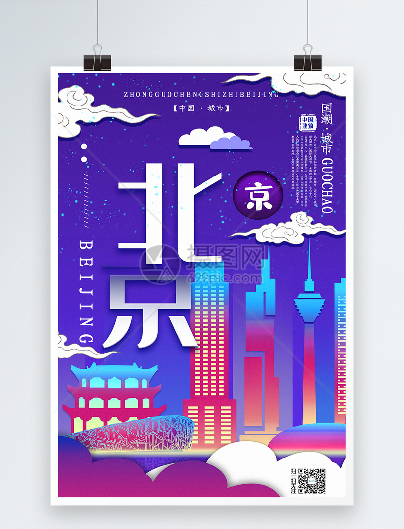 插画风城市之北京中国城市系列宣传海报模板素材-正版图片401367883-摄图网