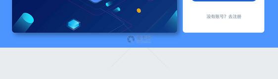 蓝色商务科技风UI设计web登录页图片