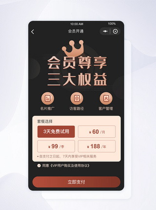 UI设计小程序会员支付选择APP界面高清图片素材