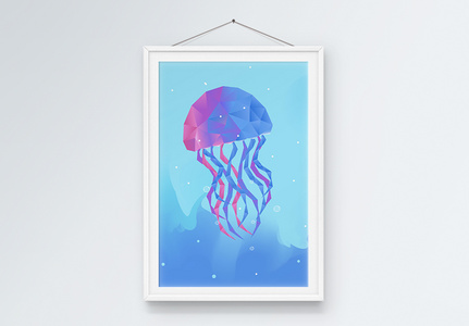 抽象海洋水母客厅装饰画图片