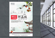 中国风荔枝上市夏日水果促销海报图片