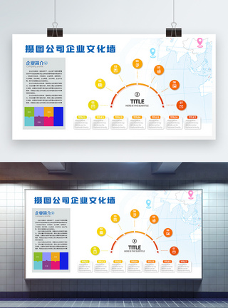 简约高端企业文化墙形象墙展板图片