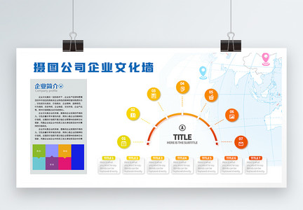 简约高端企业文化墙形象墙展板图片