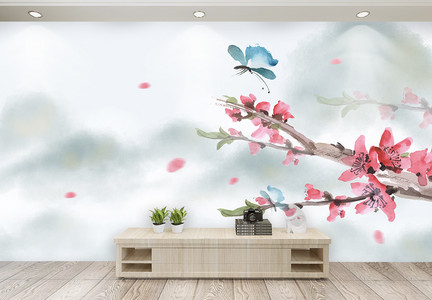 中国风水墨背景墙图片