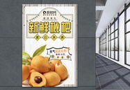 夏季枇杷水果海报设计图片