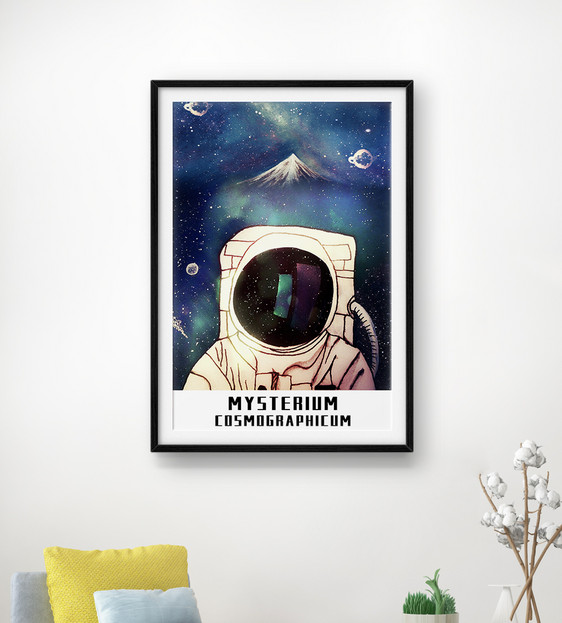 宇航员治愈系星空装饰画图片