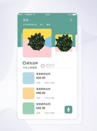 UI设计多肉植物促销APP界面设计图片