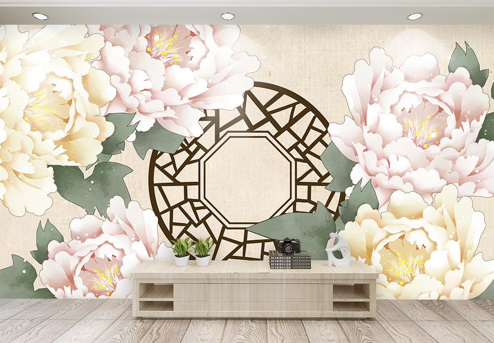 牡丹花背景墙图片 牡丹花背景墙素材 牡丹花背景墙高清图片 摄图网图片下载